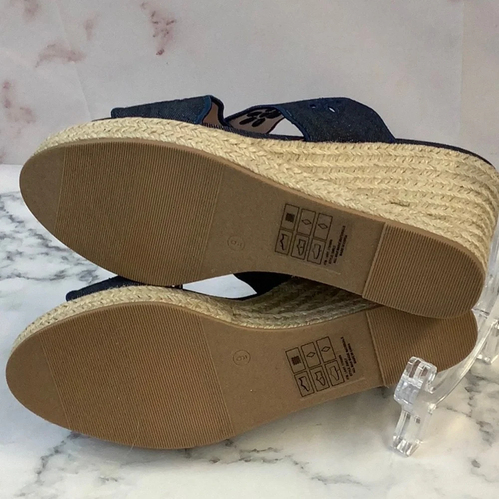 Draper James Emily Women's Wedge Shoes Blue Size 9